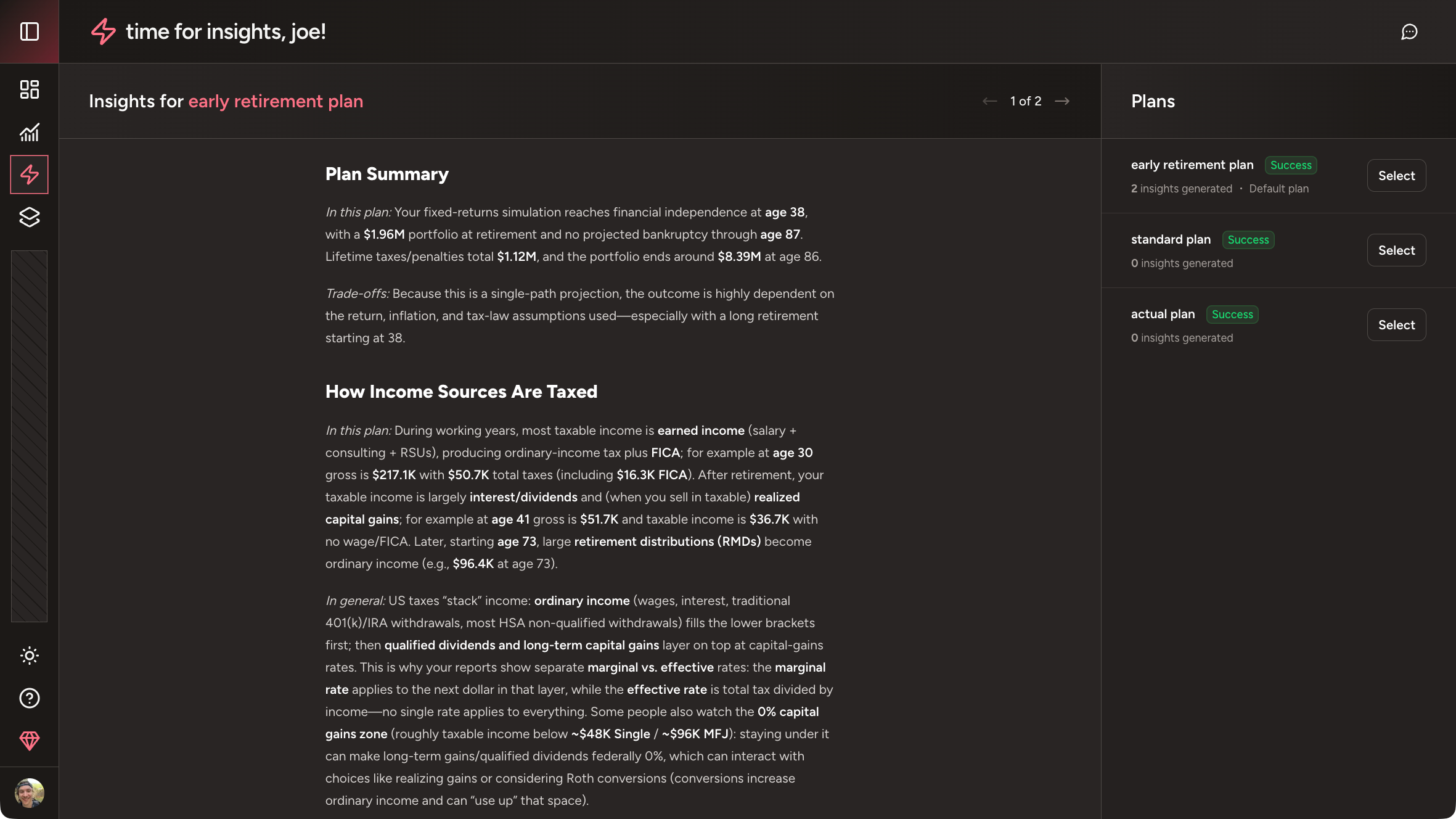 AI insights screenshot
