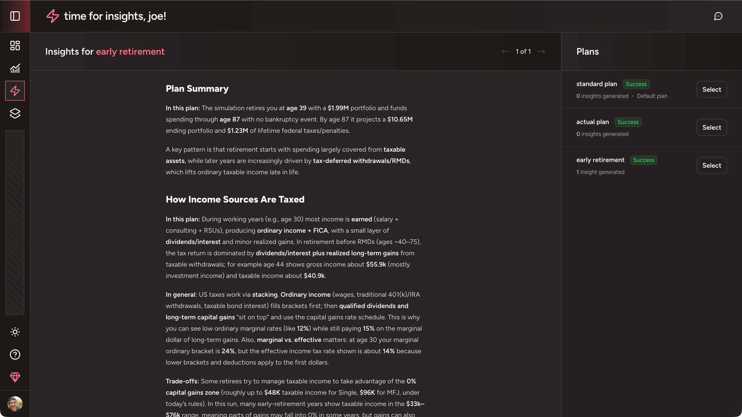 AI insights screenshot